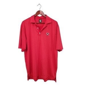 Footjoy Mens Masters Embroidered Logo Red Diamond Polo Size Large‎